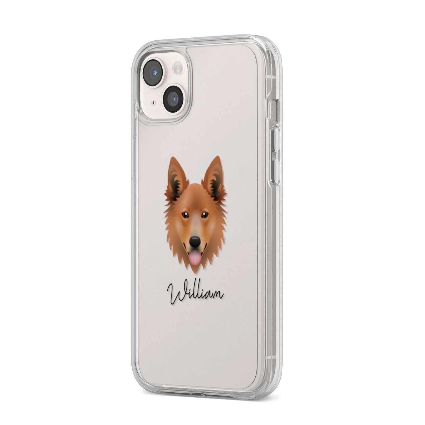 Golden Shepherd Personalised iPhone 14 Plus Clear Tough Case Starlight Angled Image
