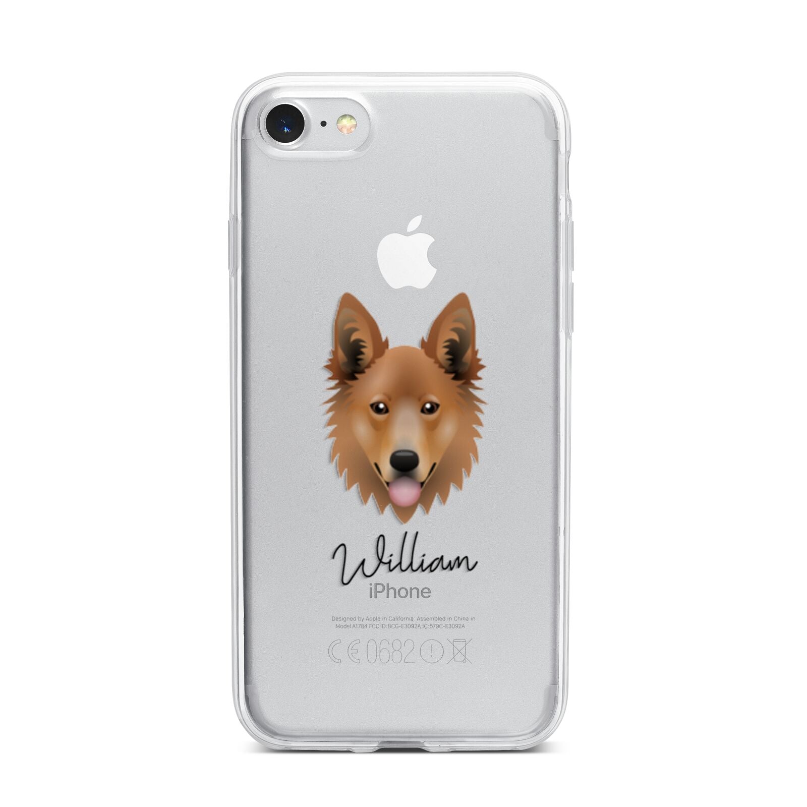 Golden Shepherd Personalised iPhone 7 Bumper Case on Silver iPhone