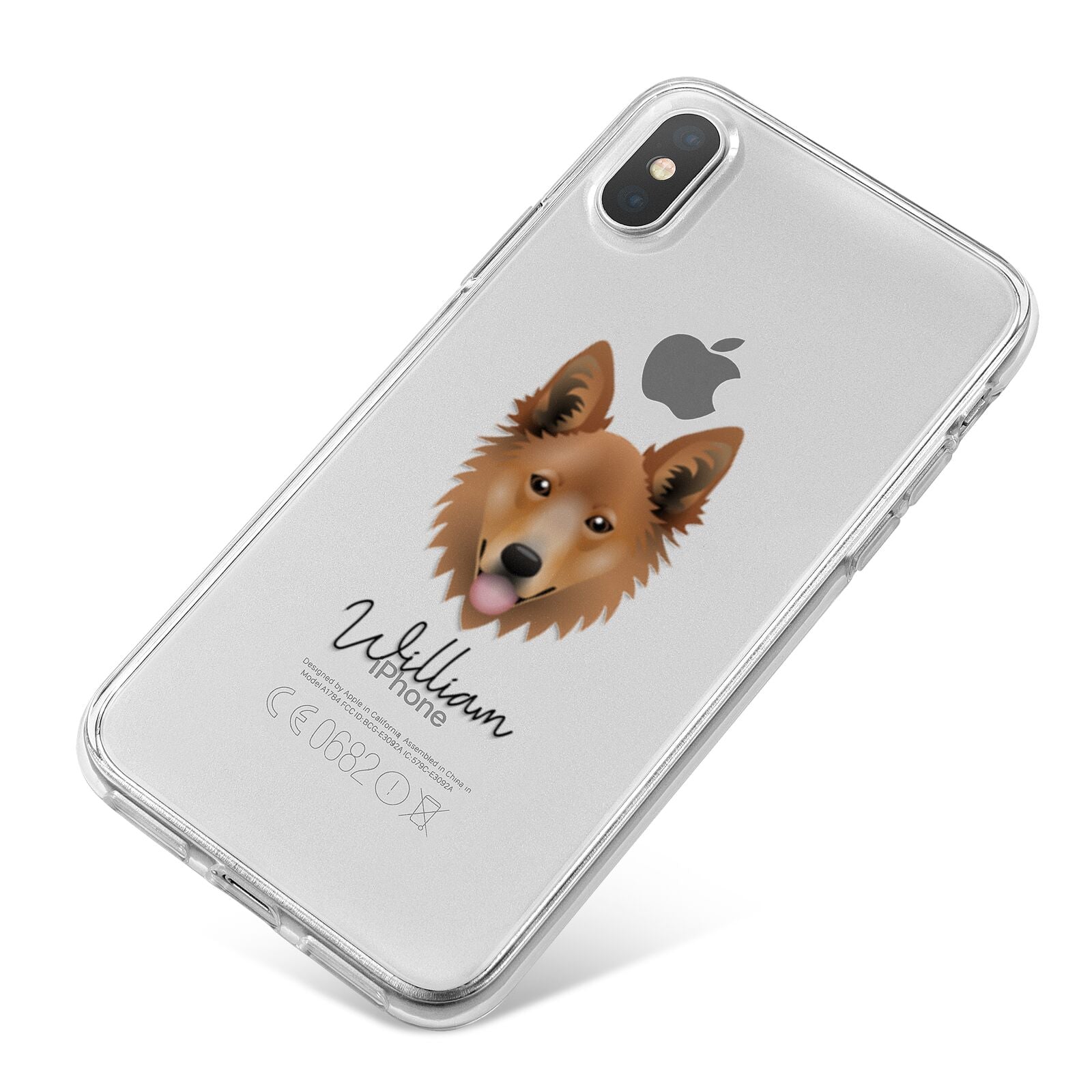 Golden Shepherd Personalised iPhone X Bumper Case on Silver iPhone