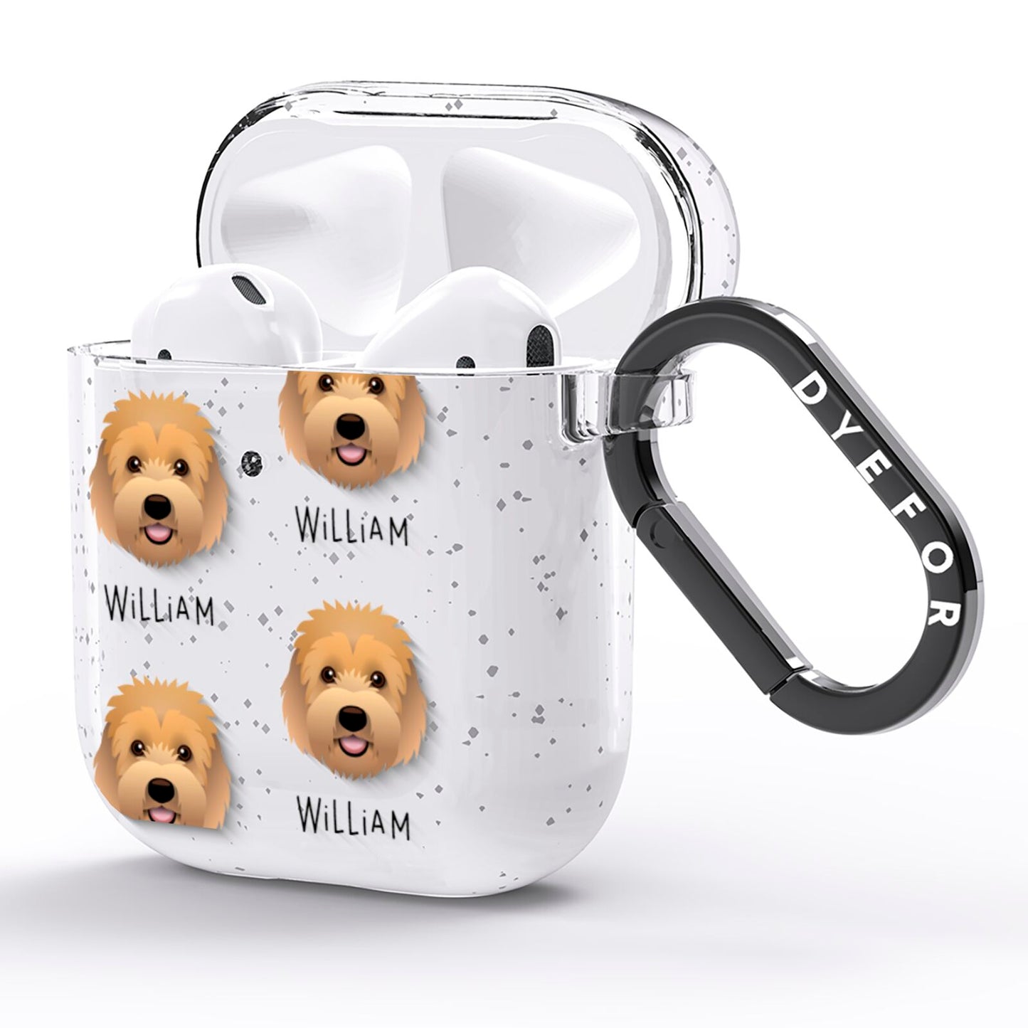 Goldendoodle Icon with Name AirPods Glitter Case Side Image