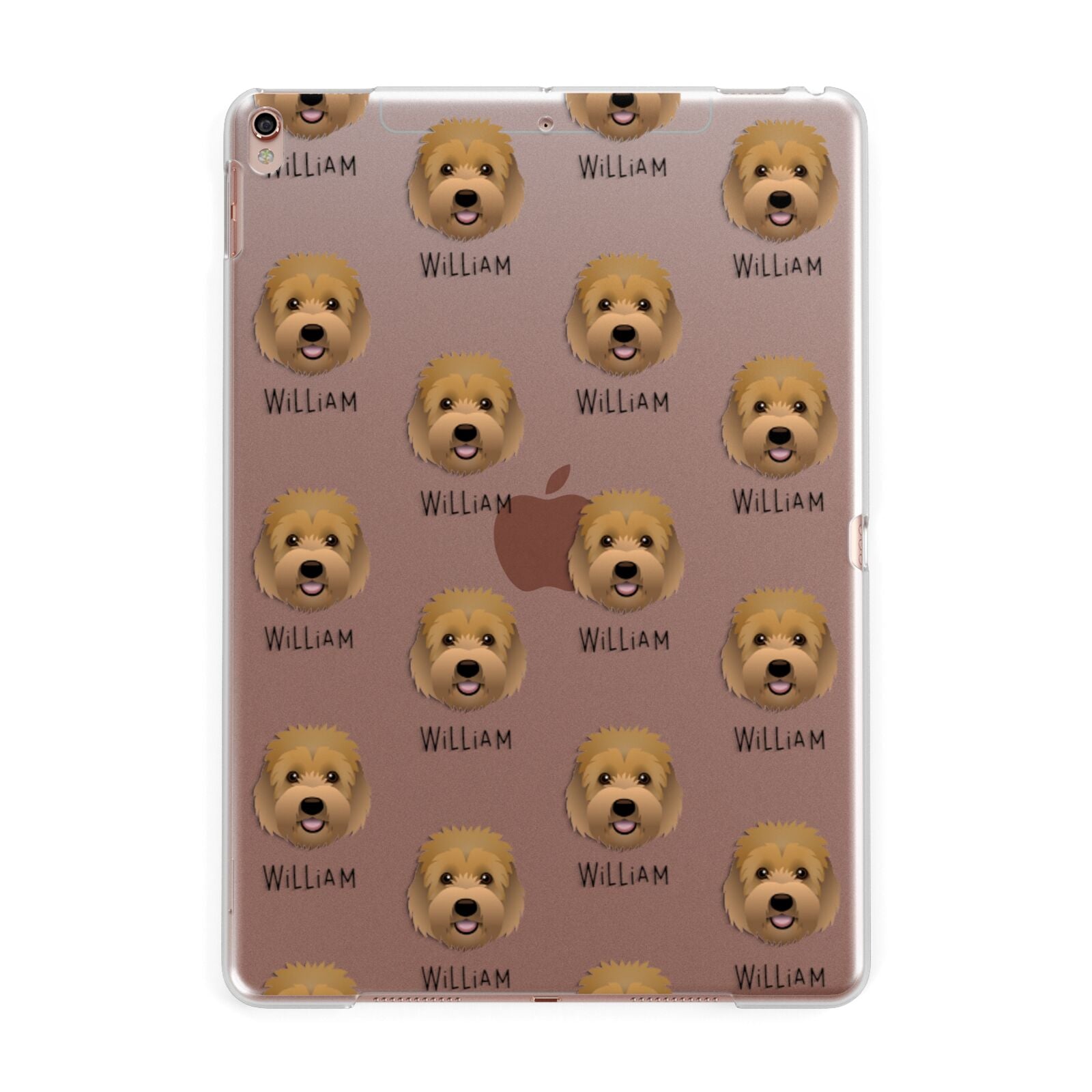 Goldendoodle Icon with Name Apple iPad Rose Gold Case