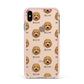 Goldendoodle Icon with Name Apple iPhone Xs Max Impact Case Pink Edge on Gold Phone