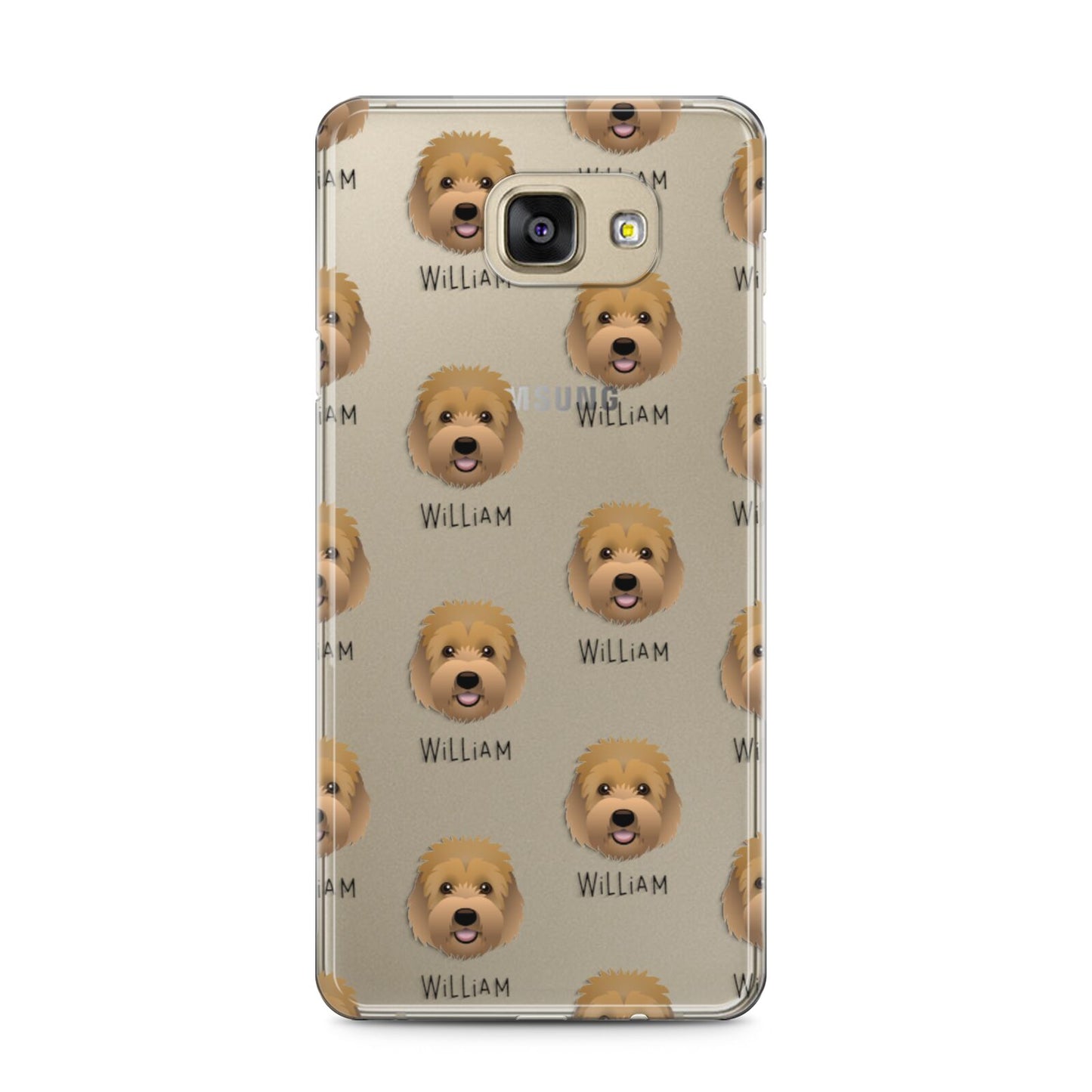 Goldendoodle Icon with Name Samsung Galaxy A5 2016 Case on gold phone