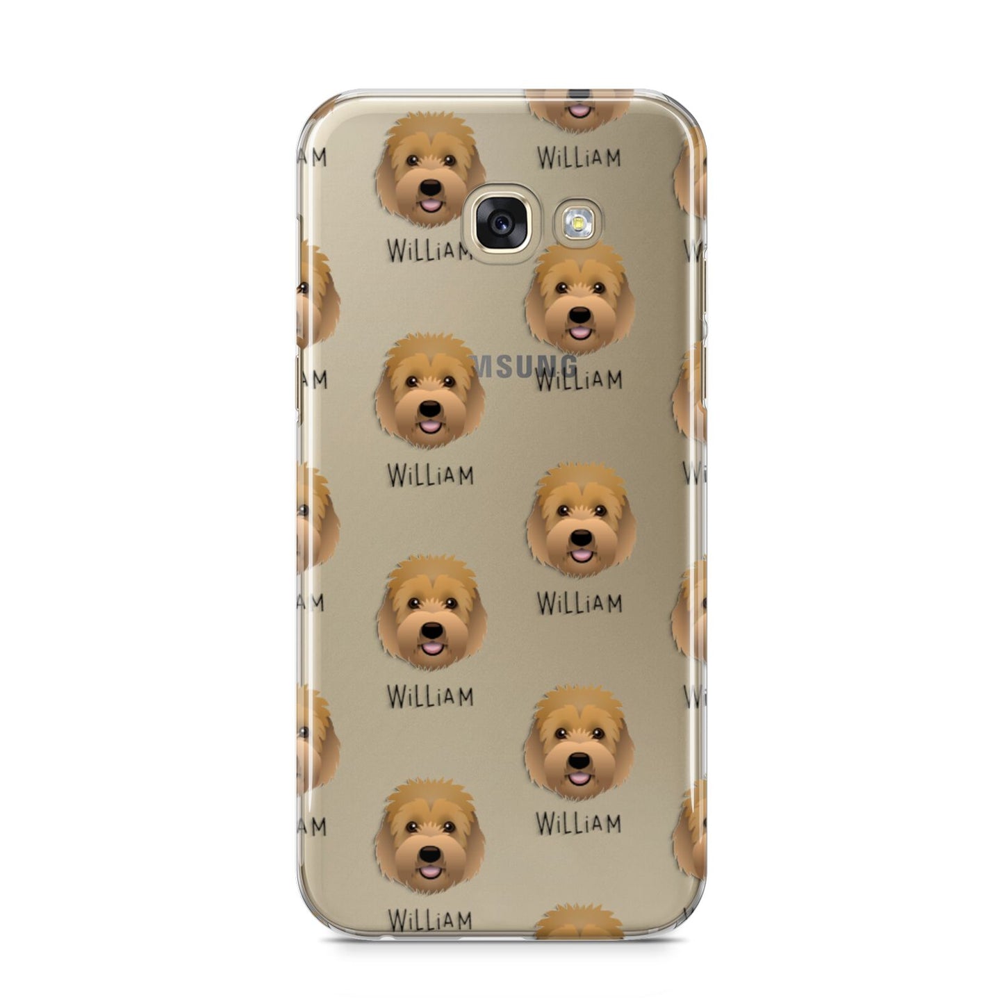 Goldendoodle Icon with Name Samsung Galaxy A5 2017 Case on gold phone