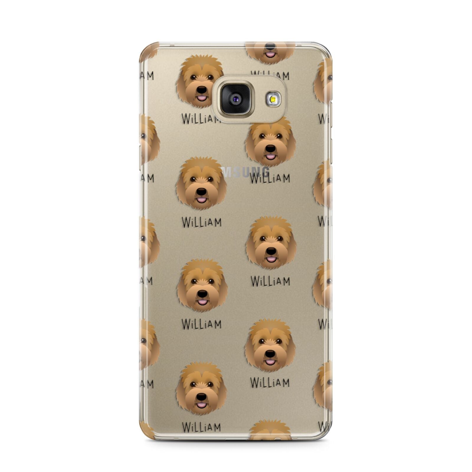 Goldendoodle Icon with Name Samsung Galaxy A7 2016 Case on gold phone