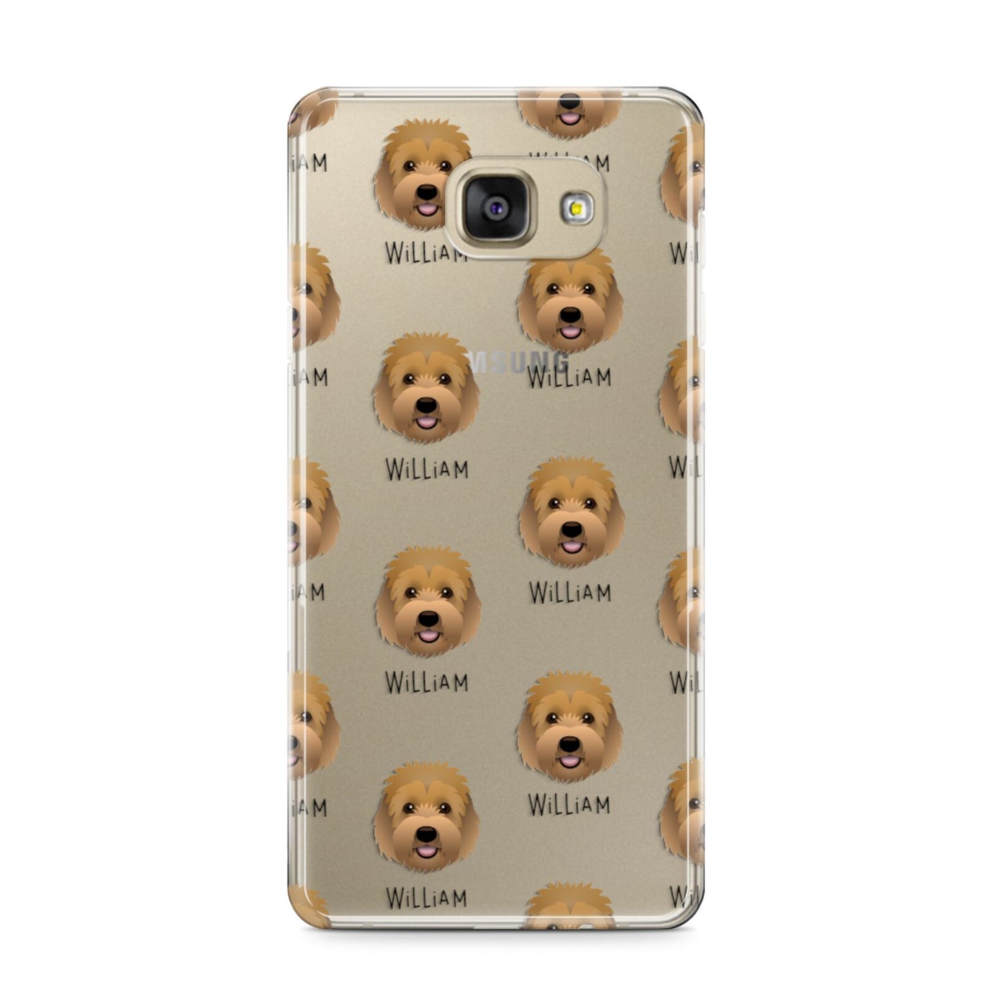Goldendoodle Icon with Name Samsung Galaxy A9 2016 Case on gold phone