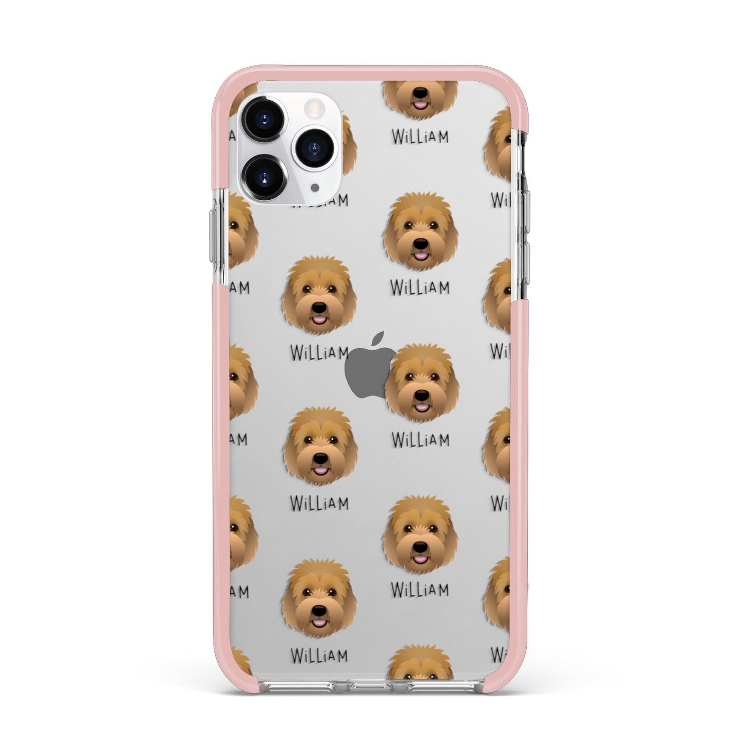 Goldendoodle Icon with Name iPhone 11 Pro Max Impact Pink Edge Case