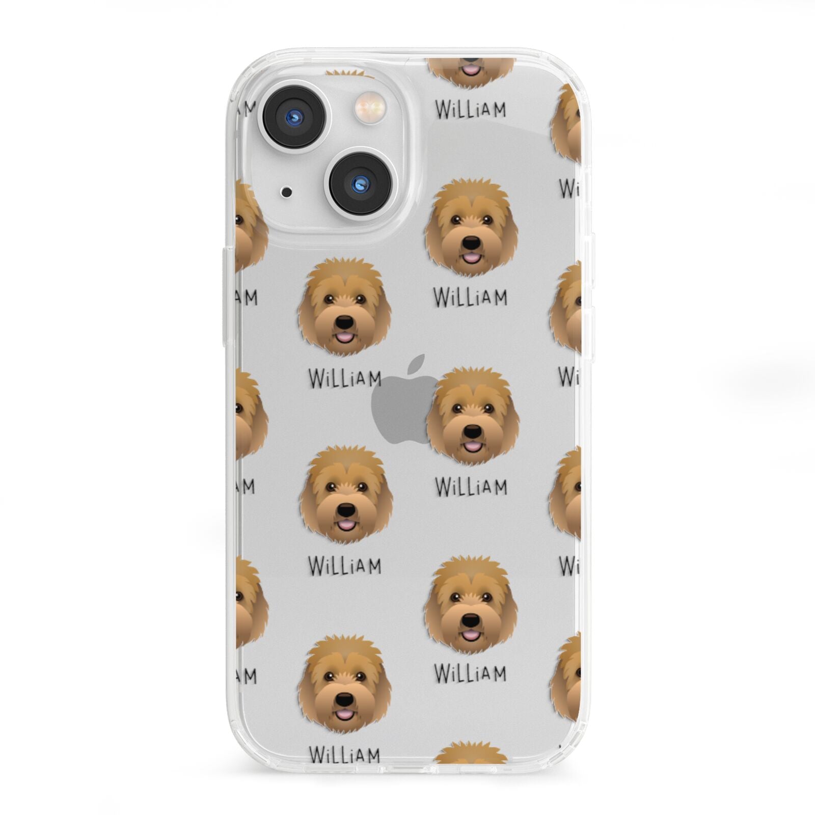 Goldendoodle Icon with Name iPhone 13 Mini Clear Bumper Case