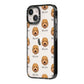 Goldendoodle Icon with Name iPhone 14 Black Impact Case Side Angle on Silver phone