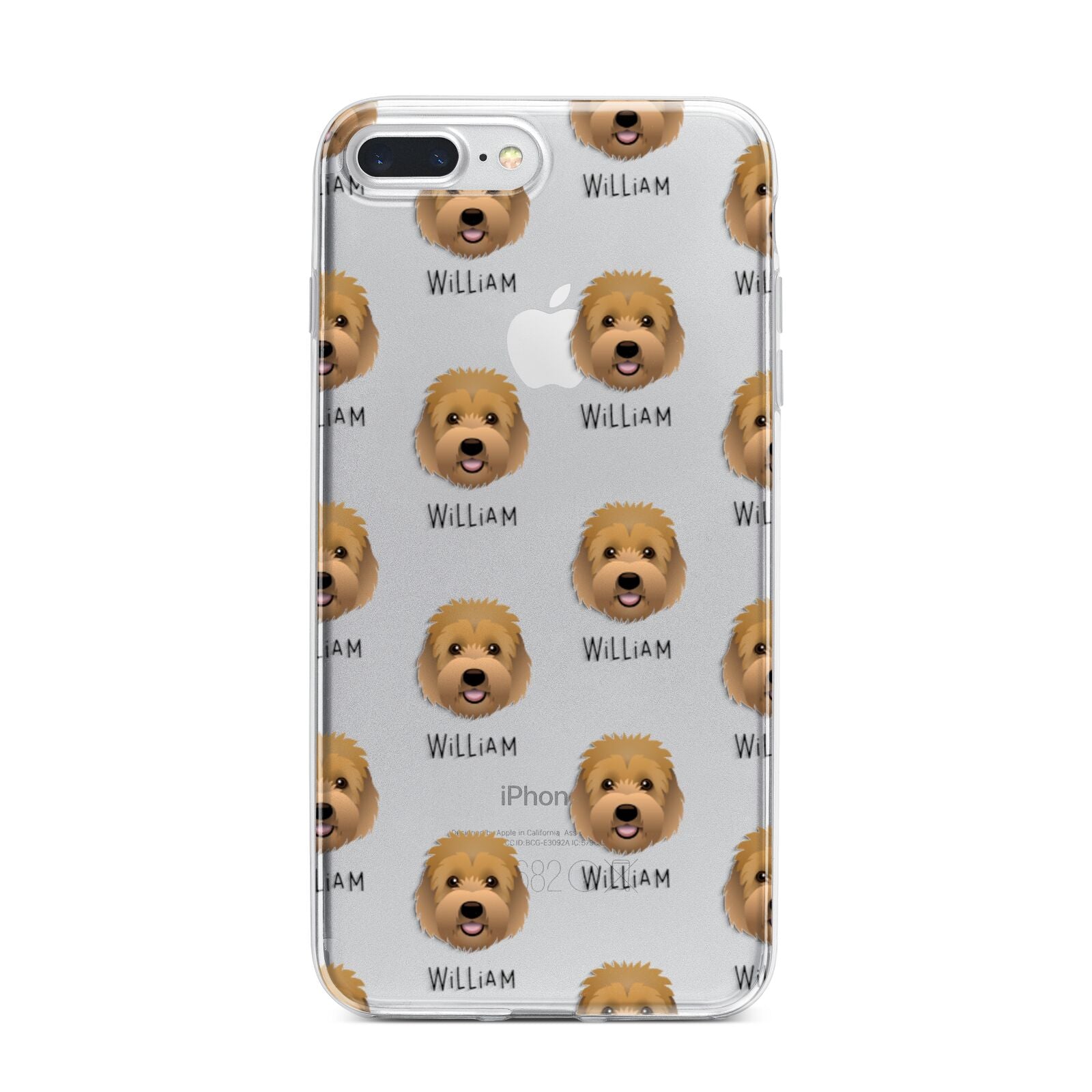 Goldendoodle Icon with Name iPhone 7 Plus Bumper Case on Silver iPhone