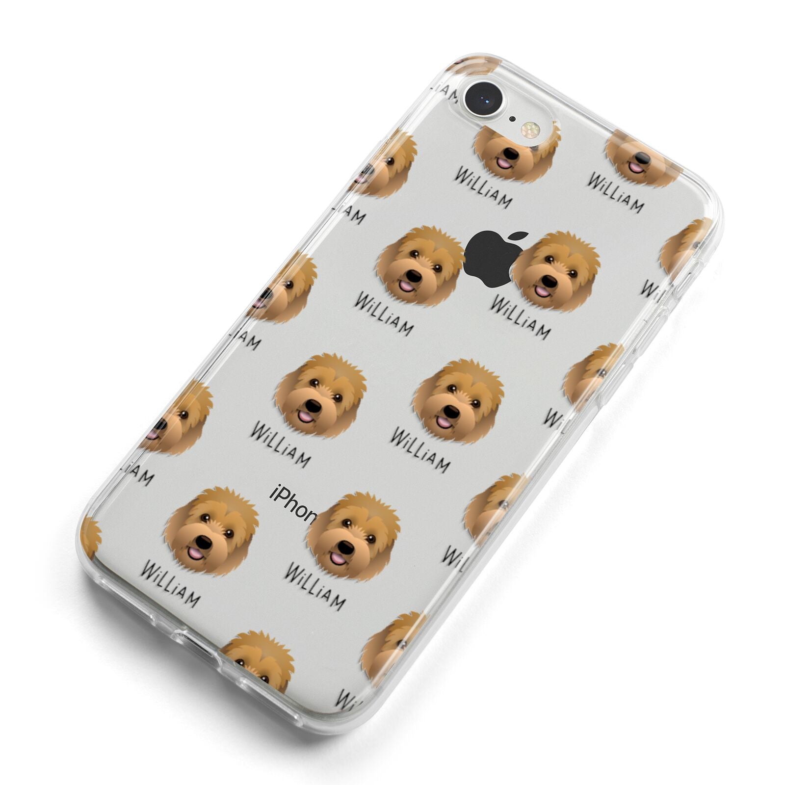 Goldendoodle Icon with Name iPhone 8 Bumper Case on Silver iPhone Alternative Image