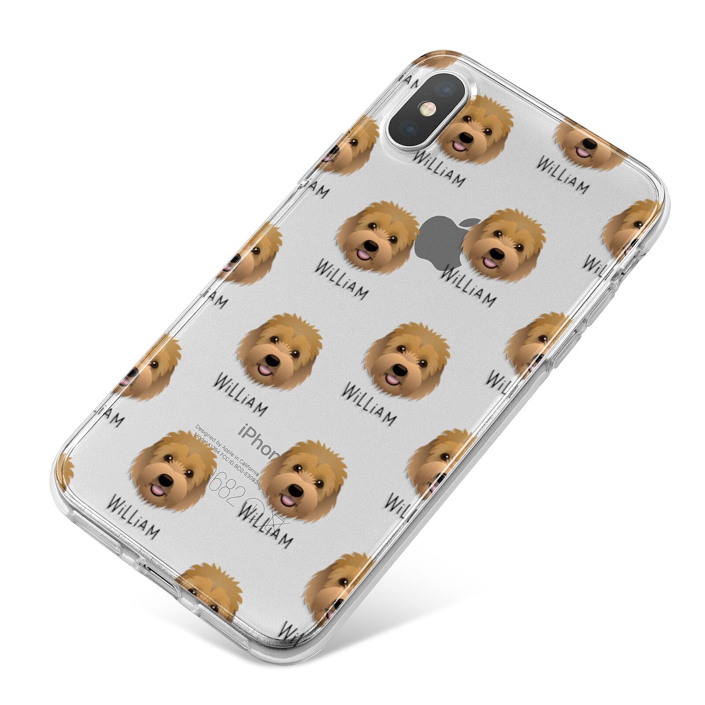 Goldendoodle Icon with Name iPhone X Bumper Case on Silver iPhone