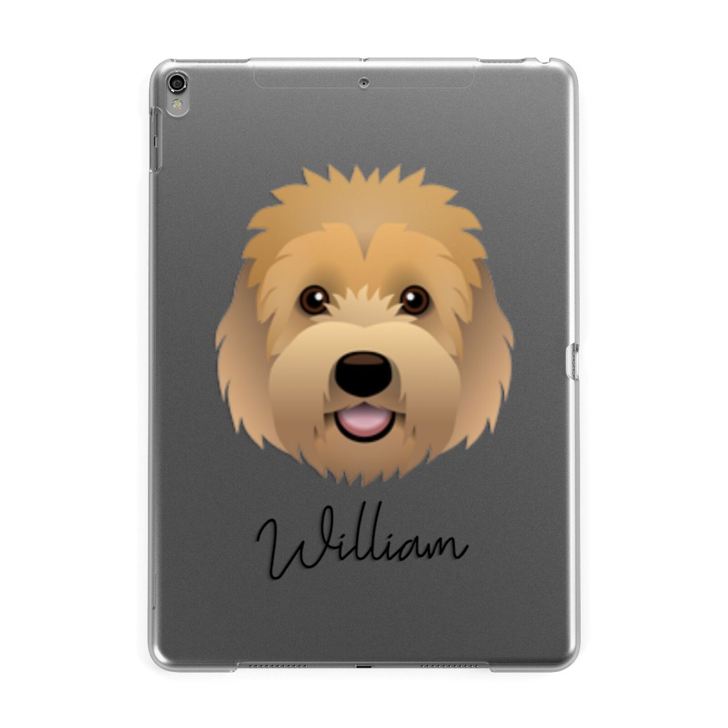 Goldendoodle Personalised Apple iPad Grey Case