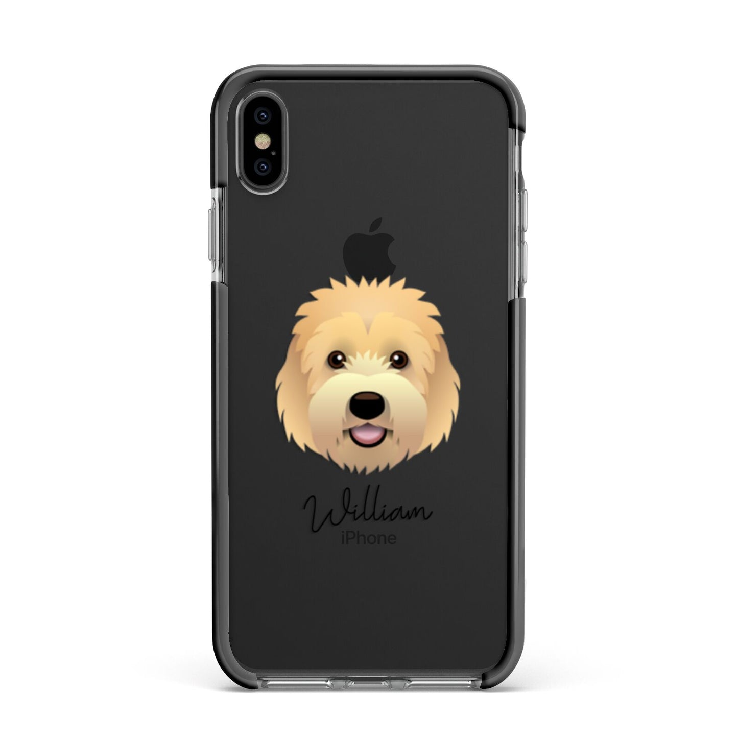 Goldendoodle Personalised Apple iPhone Xs Max Impact Case Black Edge on Black Phone