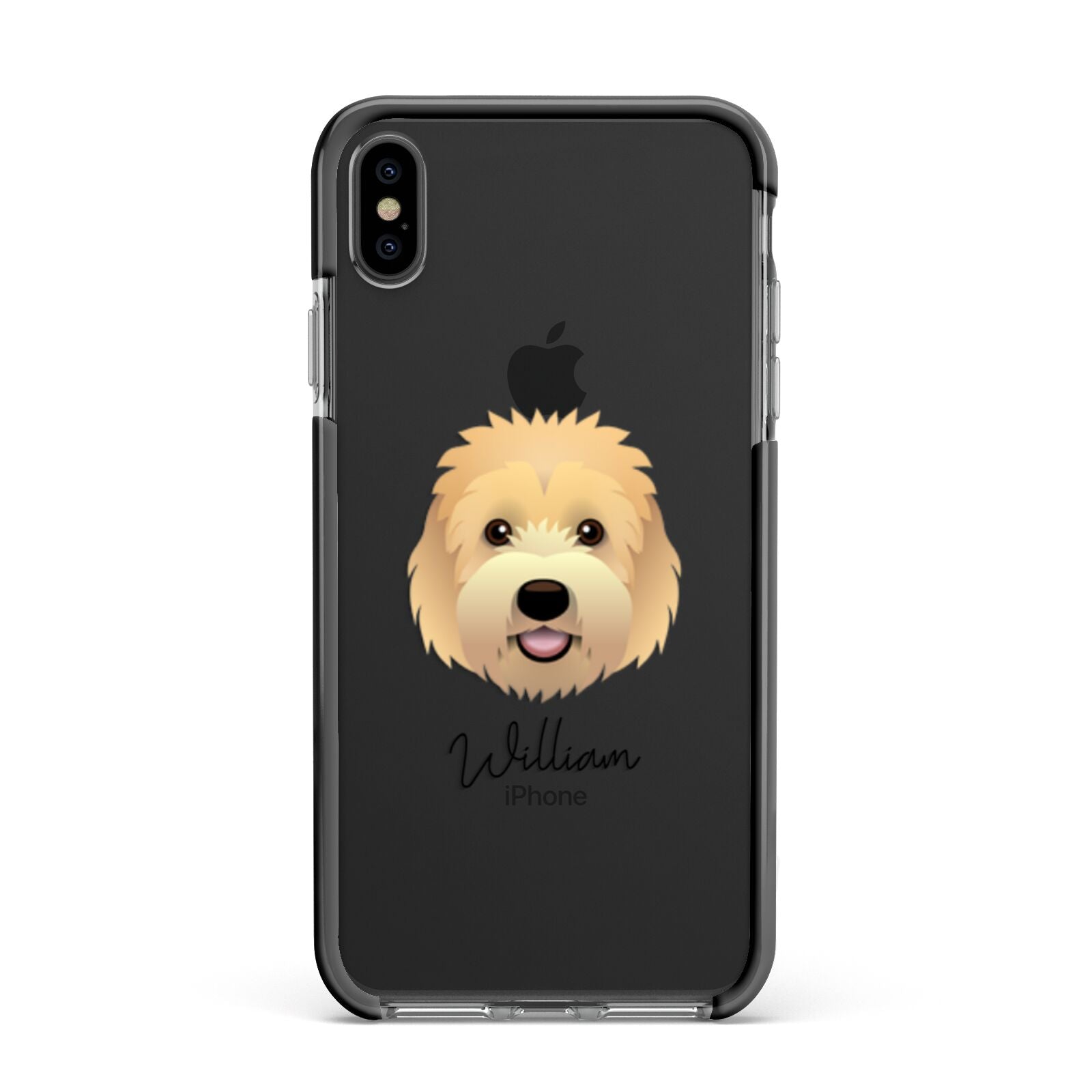 Goldendoodle Personalised Apple iPhone Xs Max Impact Case Black Edge on Black Phone