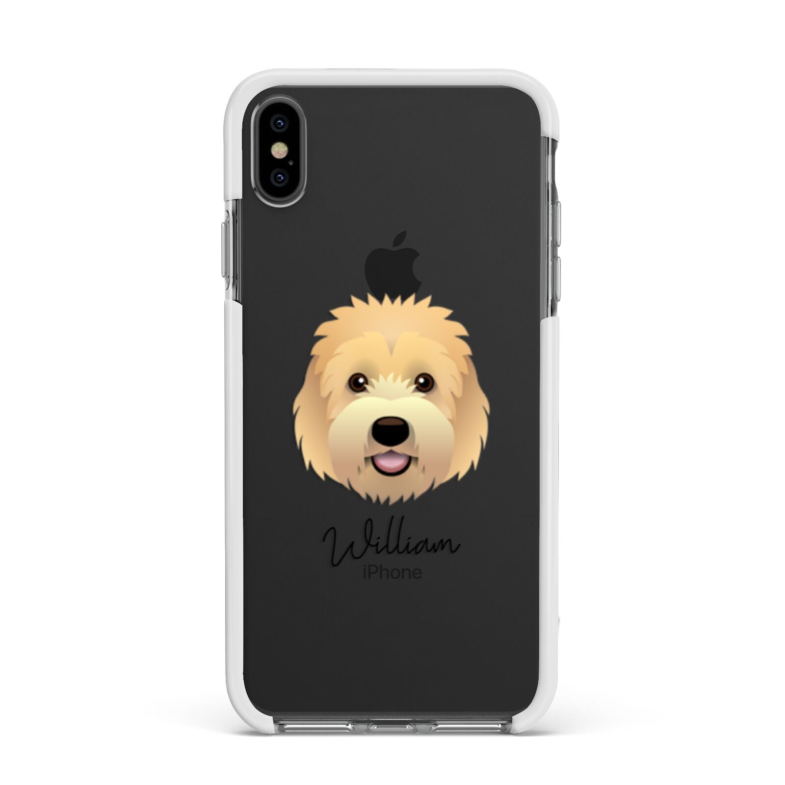 Goldendoodle Personalised Apple iPhone Xs Max Impact Case White Edge on Black Phone