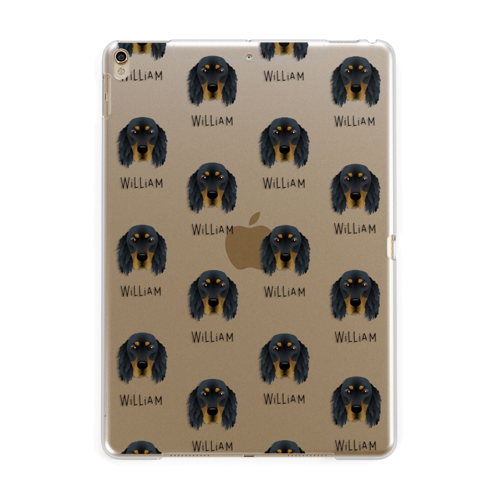 Gordon Setter Icon with Name Apple iPad Gold Case