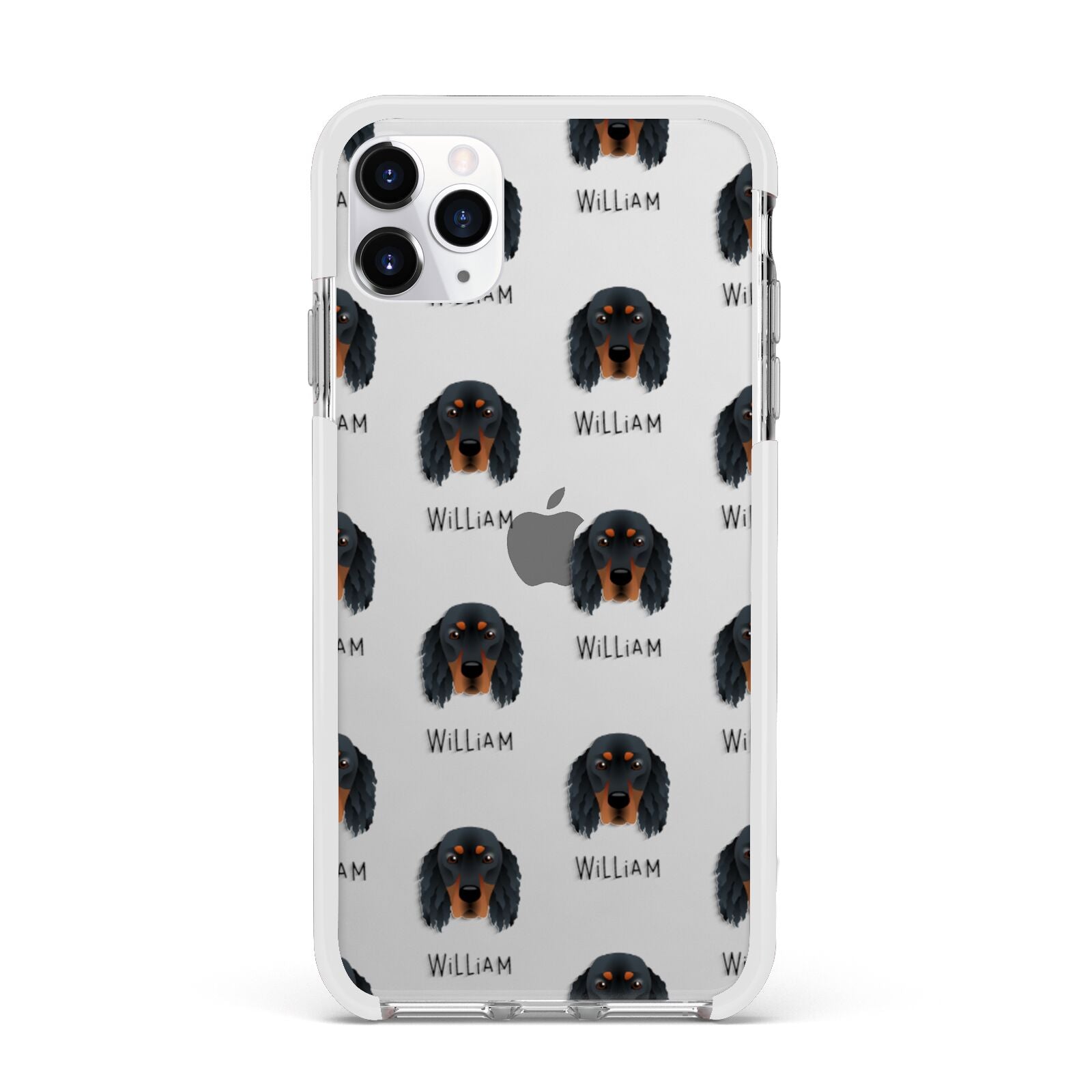 Gordon Setter Icon with Name Apple iPhone 11 Pro Max in Silver with White Impact Case