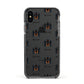 Gordon Setter Icon with Name Apple iPhone Xs Impact Case Black Edge on Black Phone