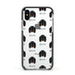 Gordon Setter Icon with Name Apple iPhone Xs Impact Case Black Edge on Silver Phone