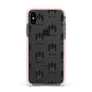 Gordon Setter Icon with Name Apple iPhone Xs Impact Case Pink Edge on Black Phone
