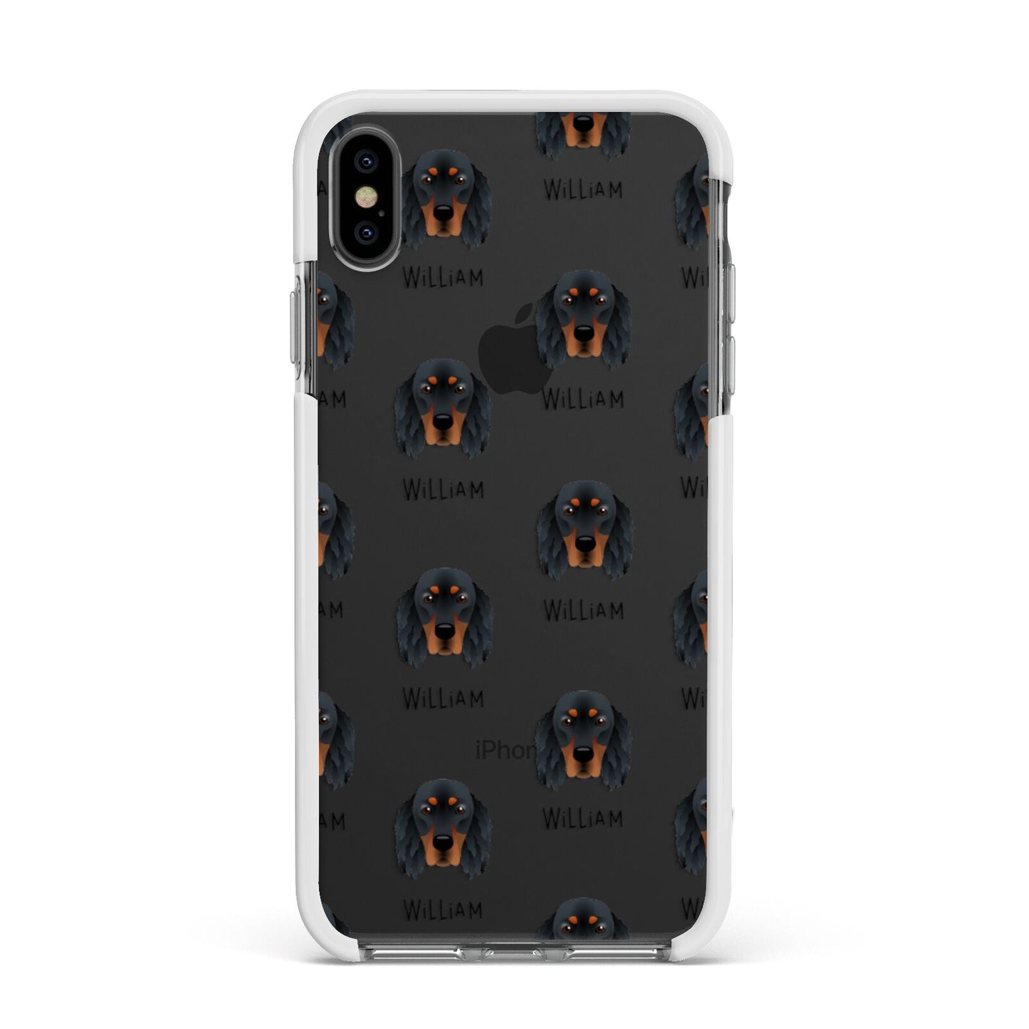 Gordon Setter Icon with Name Apple iPhone Xs Max Impact Case White Edge on Black Phone