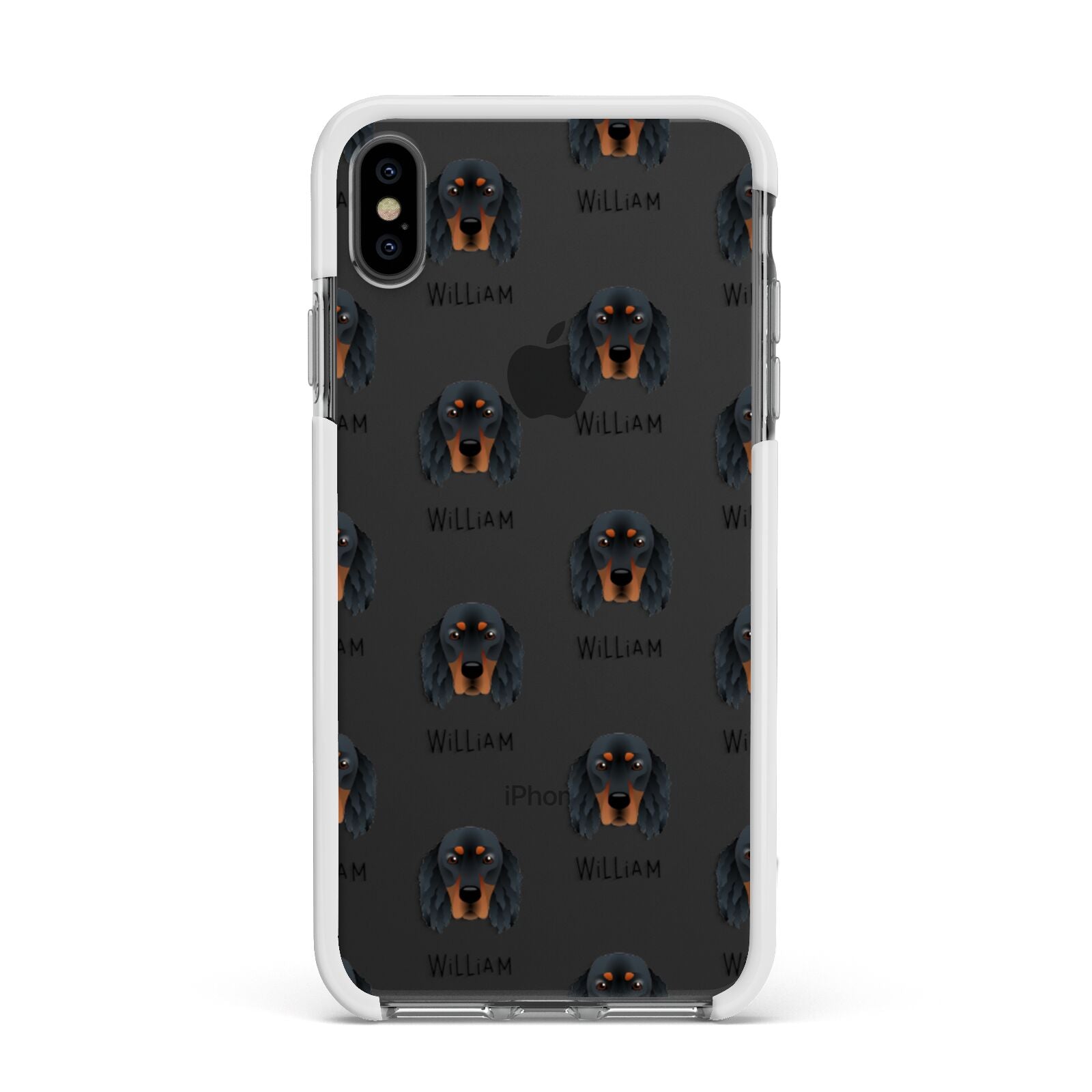 Gordon Setter Icon with Name Apple iPhone Xs Max Impact Case White Edge on Black Phone