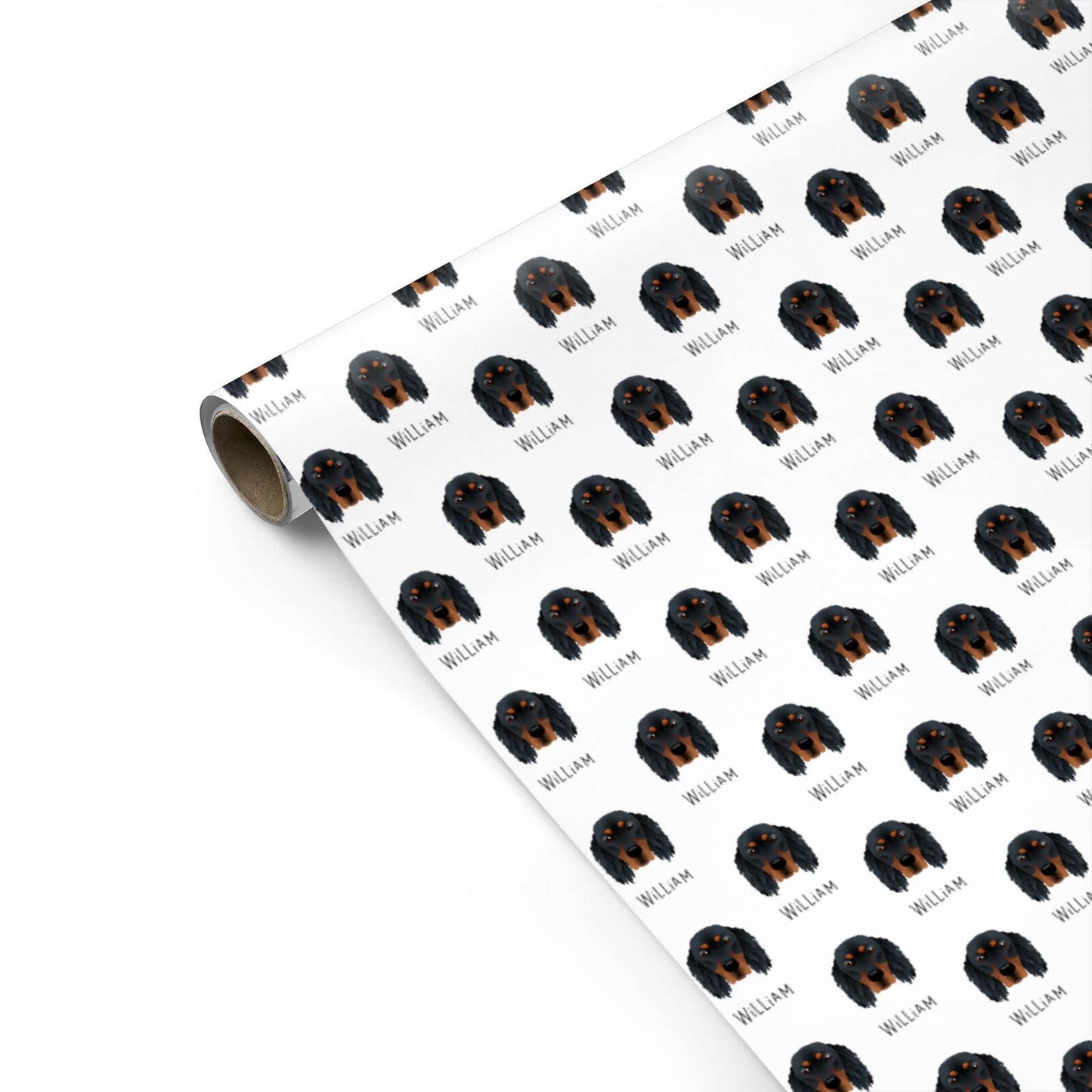Gordon Setter Icon with Name Personalised Gift Wrap