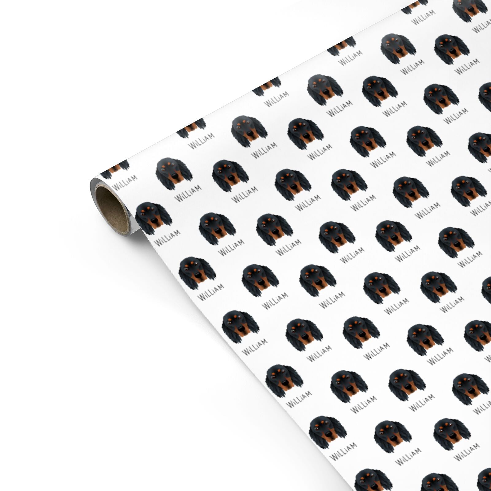 Gordon Setter Icon with Name Personalised Gift Wrap