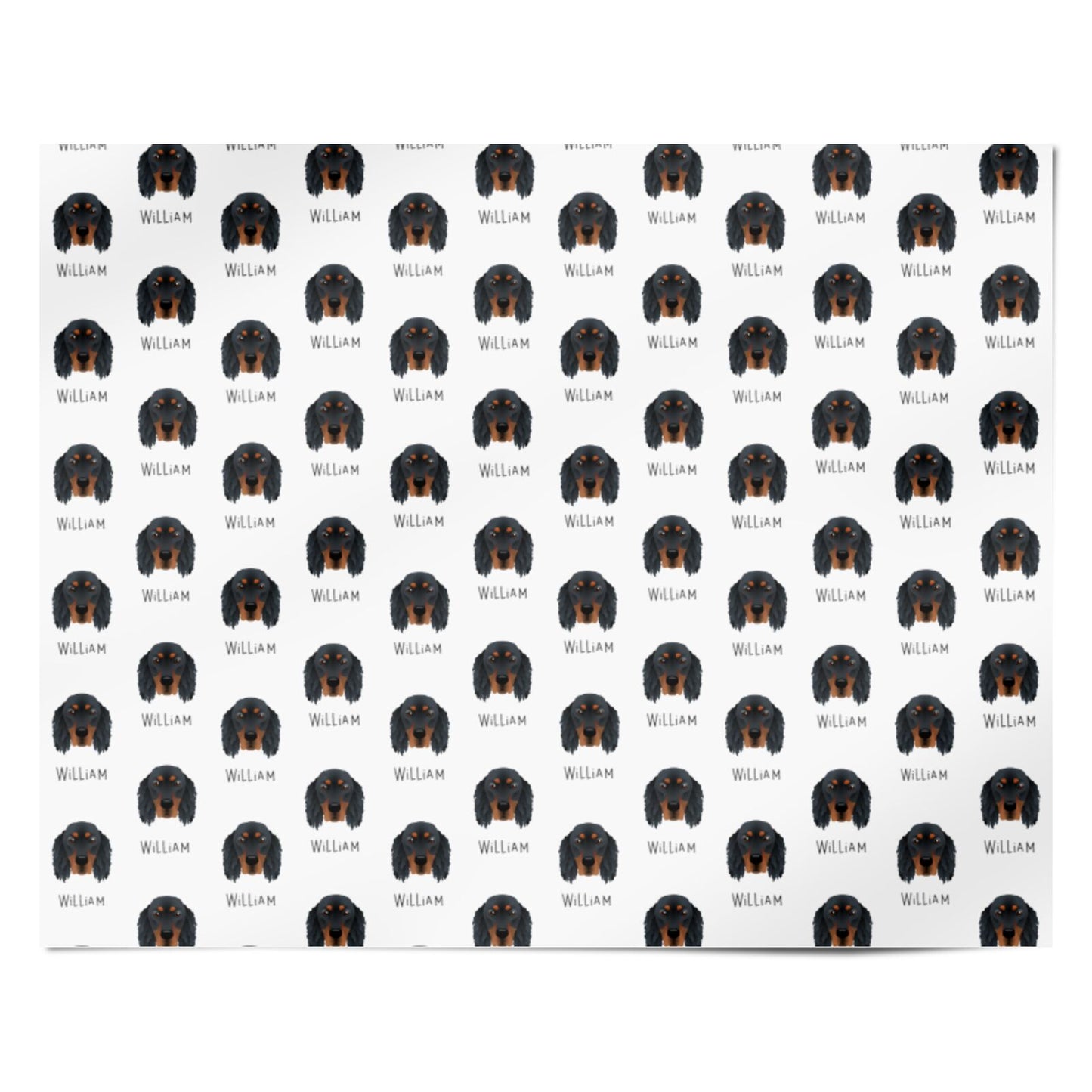 Gordon Setter Icon with Name Personalised Wrapping Paper Alternative