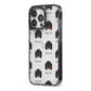 Gordon Setter Icon with Name iPhone 13 Pro Black Impact Case Side Angle on Silver phone
