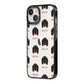Gordon Setter Icon with Name iPhone 14 Black Impact Case Side Angle on Silver phone