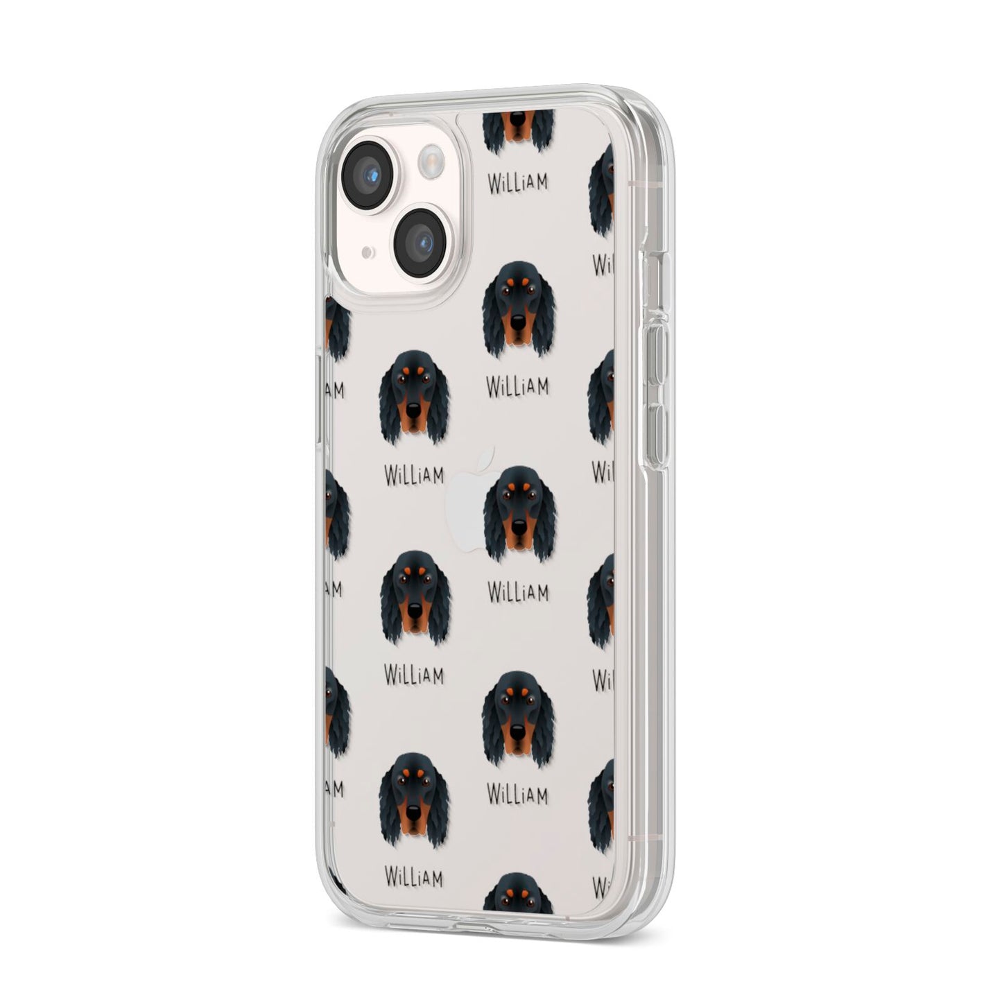 Gordon Setter Icon with Name iPhone 14 Clear Tough Case Starlight Angled Image