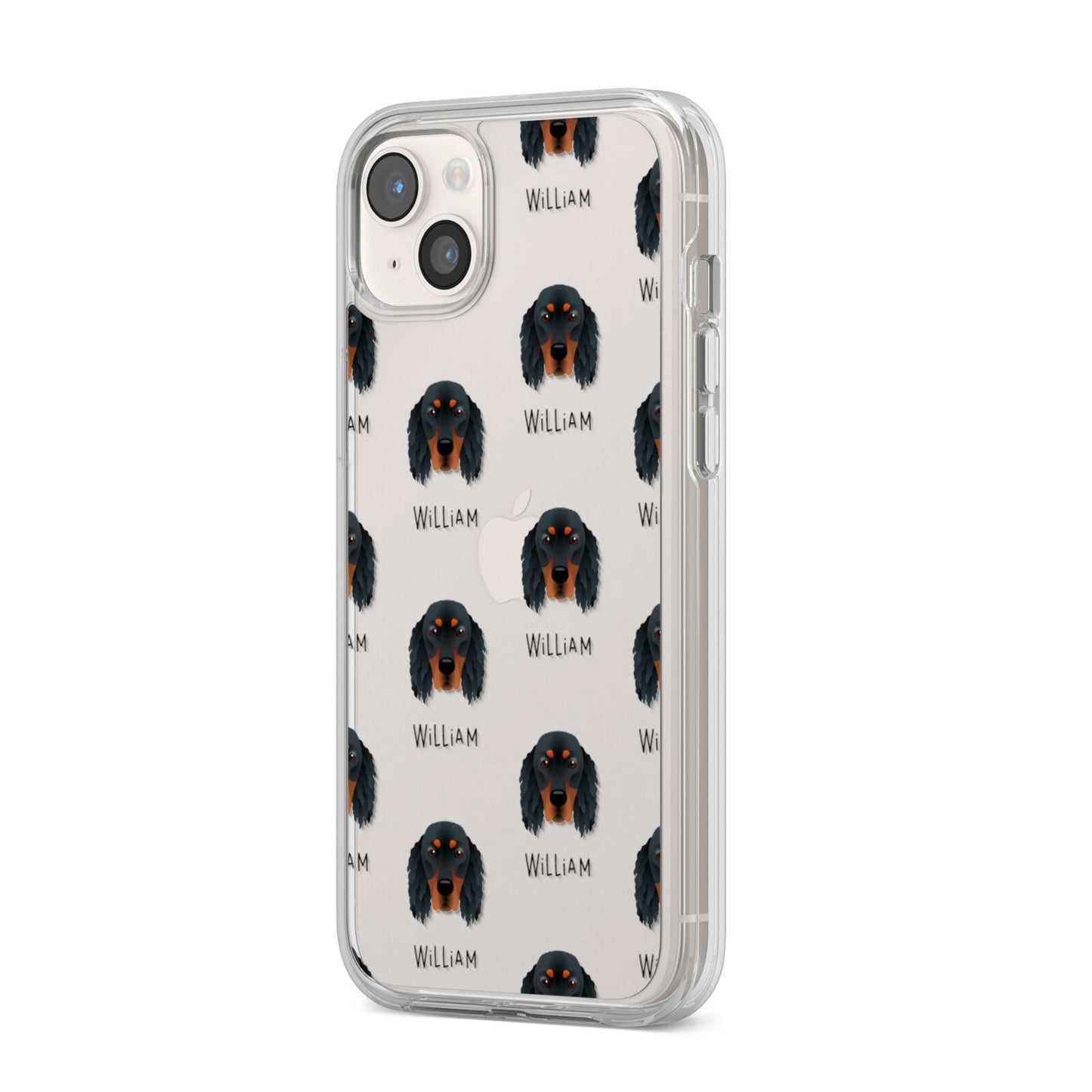 Gordon Setter Icon with Name iPhone 14 Plus Clear Tough Case Starlight Angled Image