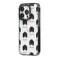 Gordon Setter Icon with Name iPhone 14 Pro Black Impact Case Side Angle on Silver phone