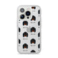 Gordon Setter Icon with Name iPhone 14 Pro Clear Tough Case Silver