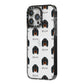 Gordon Setter Icon with Name iPhone 14 Pro Max Black Impact Case Side Angle on Silver phone