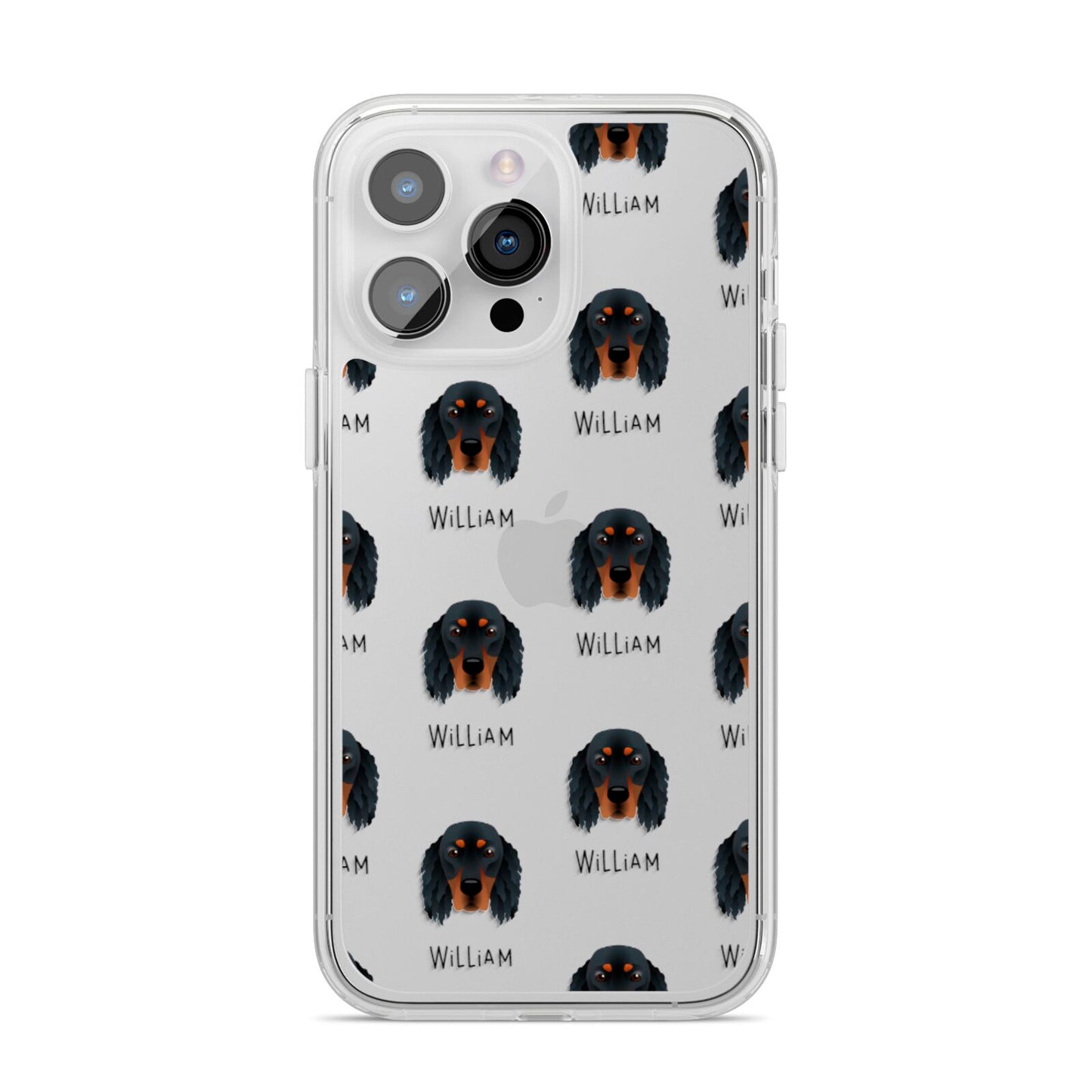 Gordon Setter Icon with Name iPhone 14 Pro Max Clear Tough Case Silver