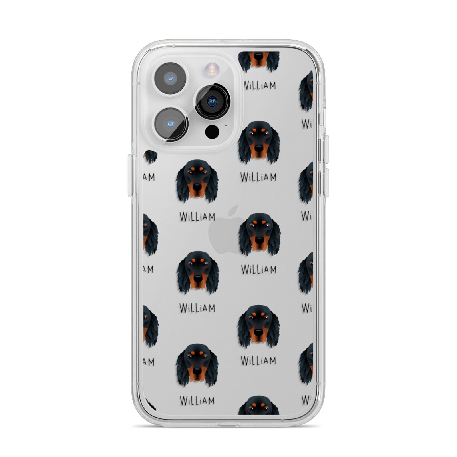 Gordon Setter Icon with Name iPhone 14 Pro Max Clear Tough Case Silver