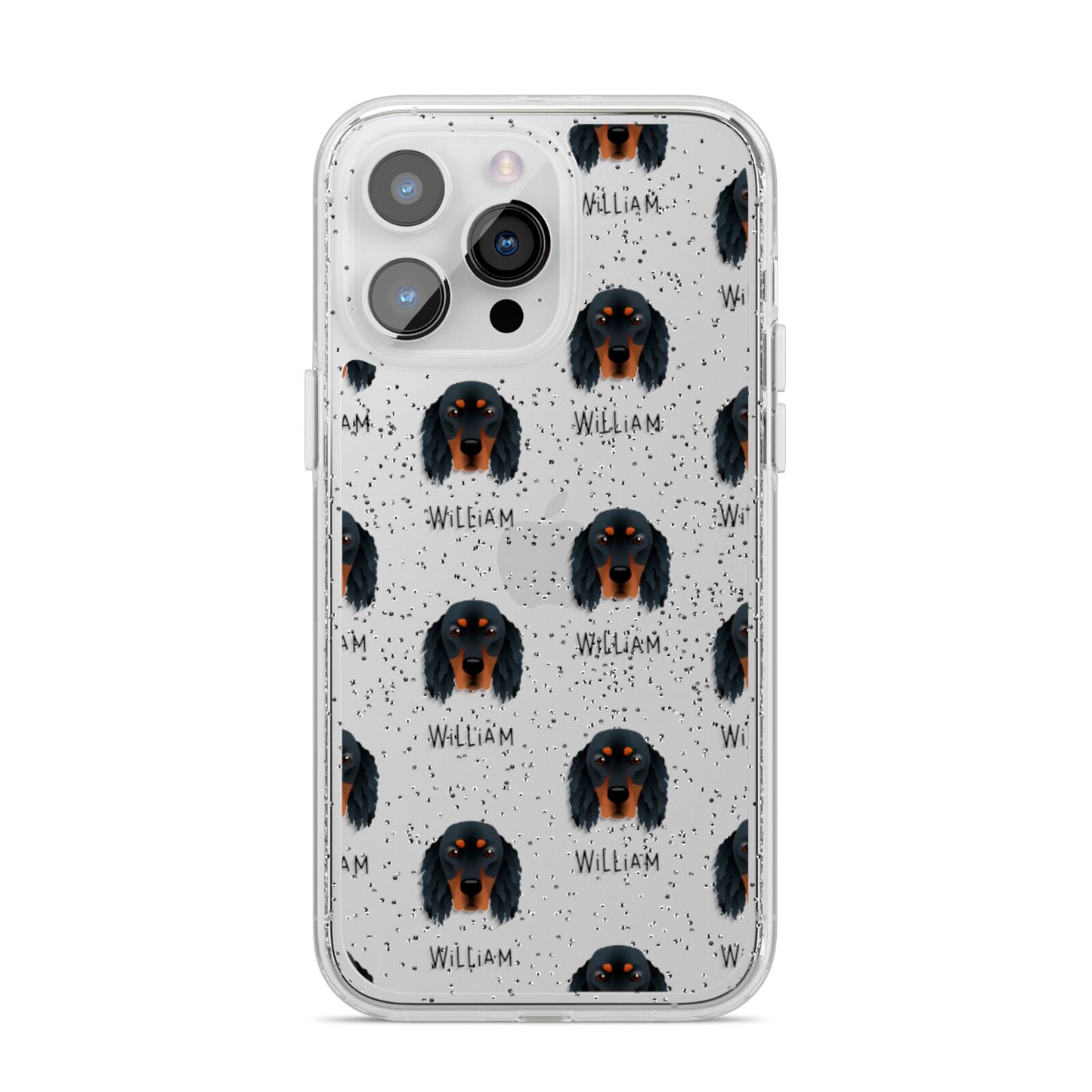 Gordon Setter Icon with Name iPhone 14 Pro Max Glitter Tough Case Silver