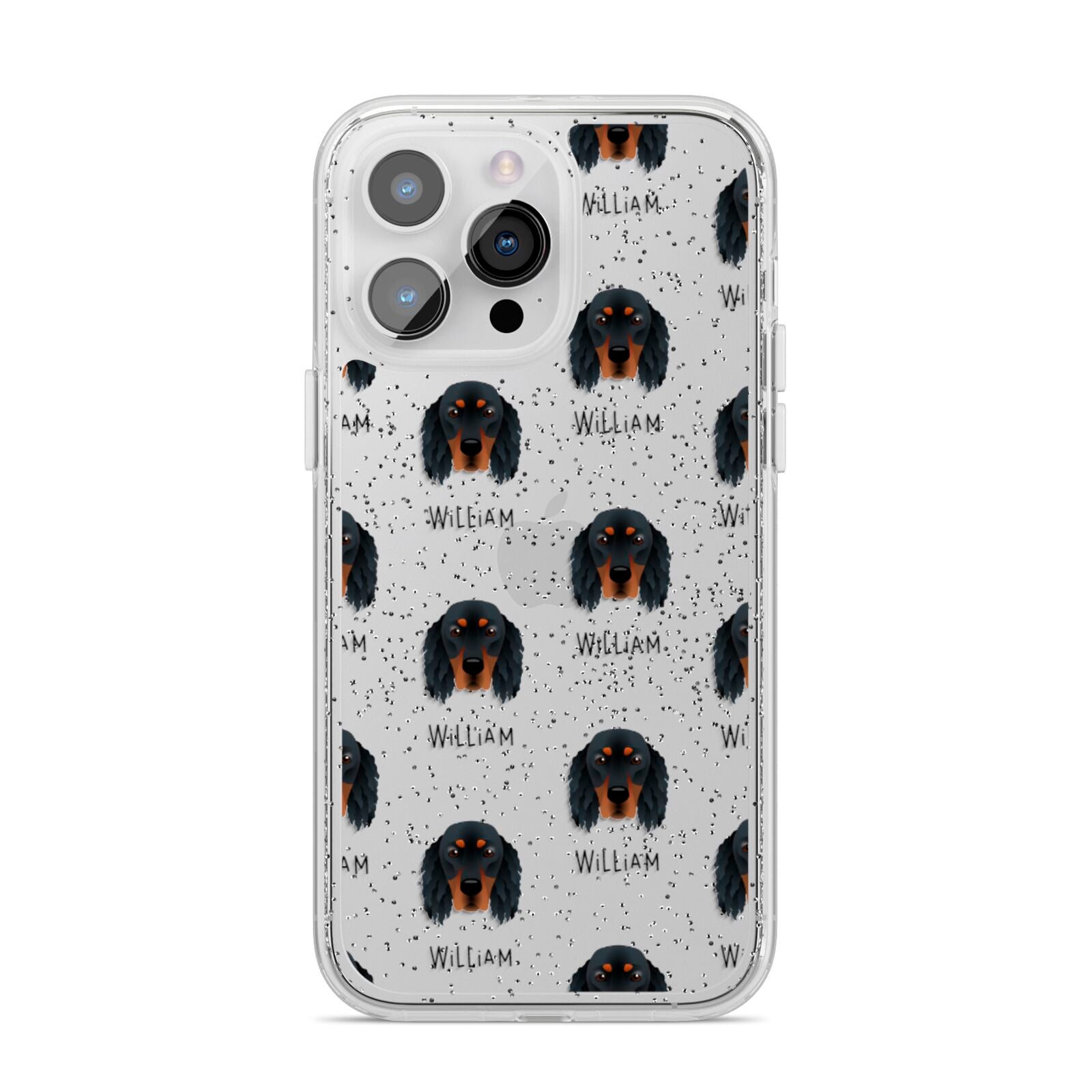 Gordon Setter Icon with Name iPhone 14 Pro Max Glitter Tough Case Silver