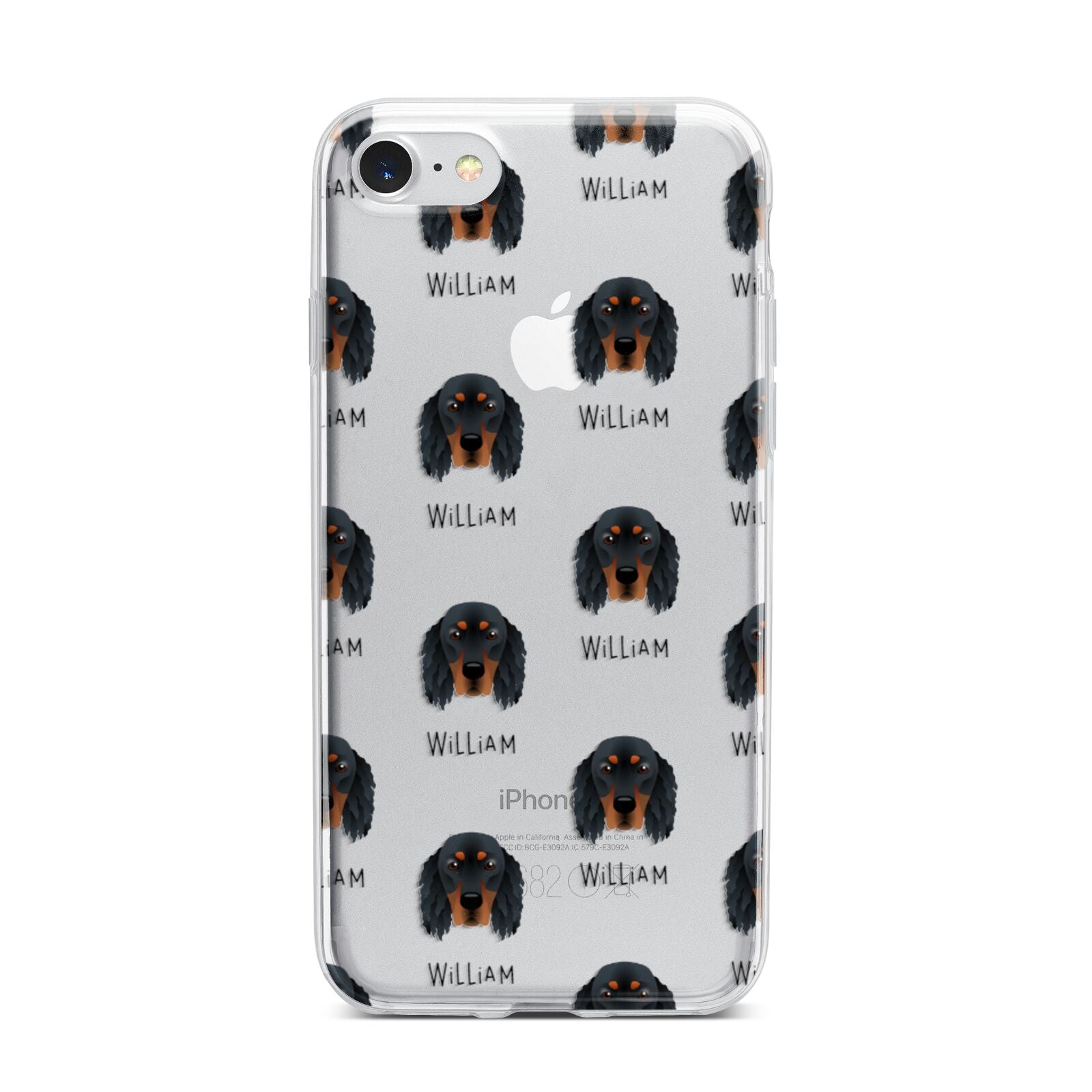 Gordon Setter Icon with Name iPhone 7 Bumper Case on Silver iPhone