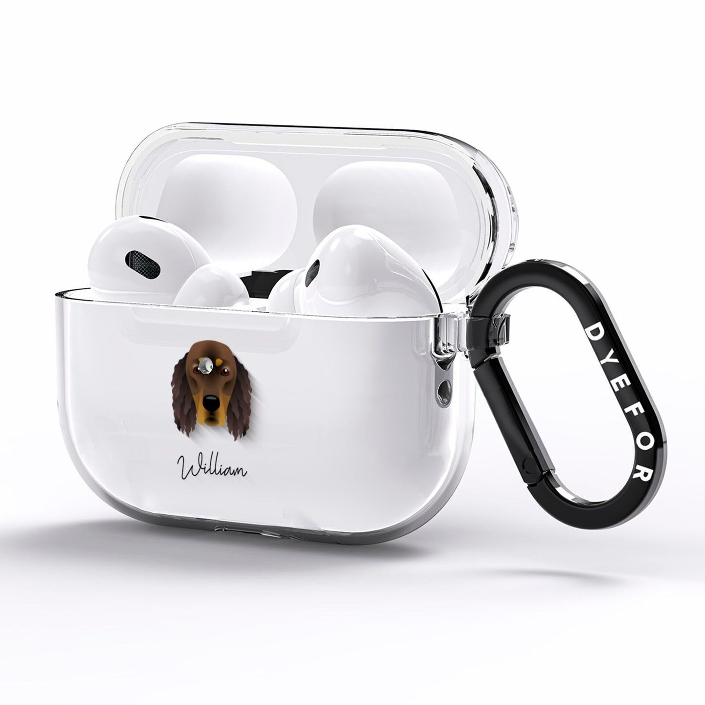 Gordon Setter Personalised AirPods Pro Clear Case Side Image