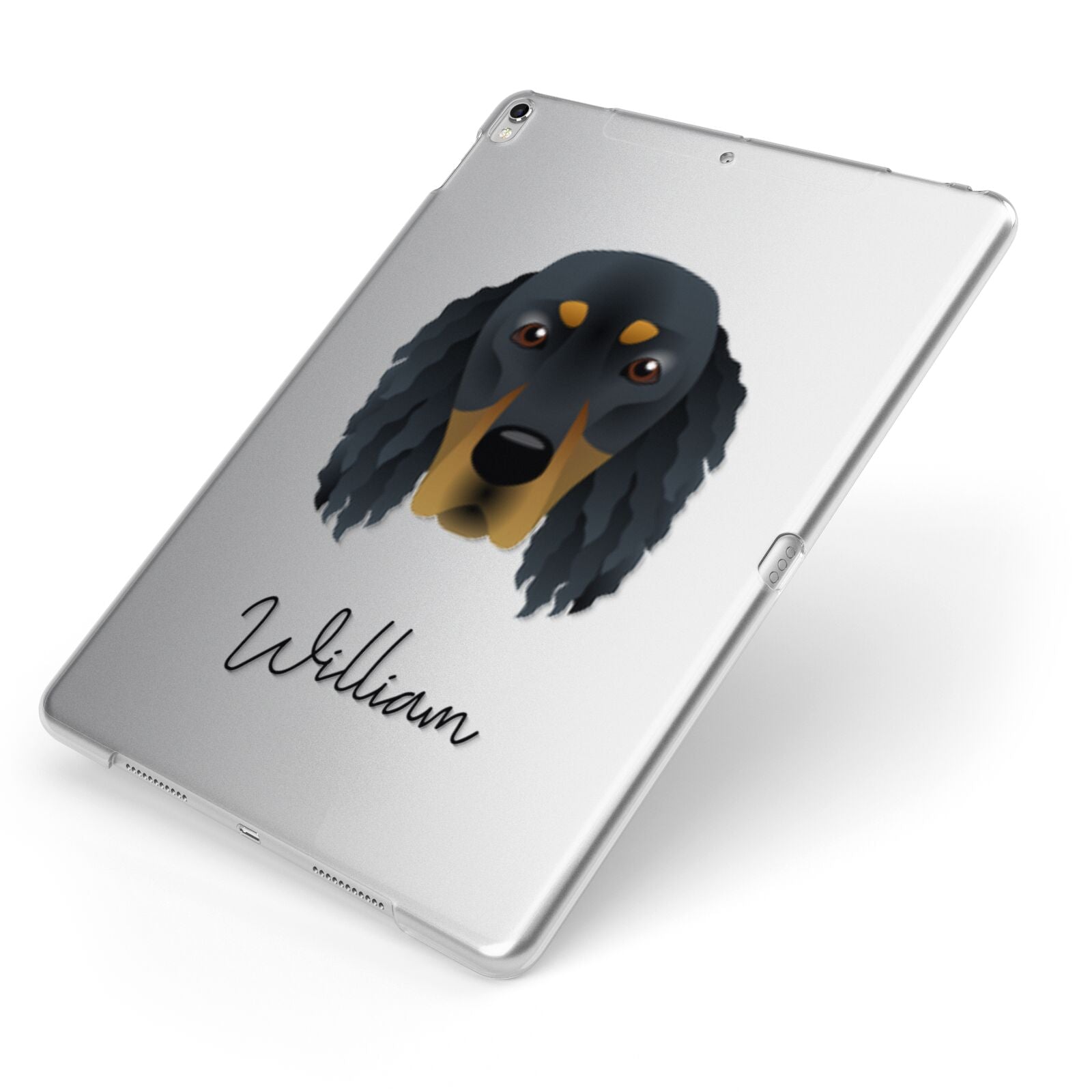 Gordon Setter Personalised Apple iPad Case on Silver iPad Side View