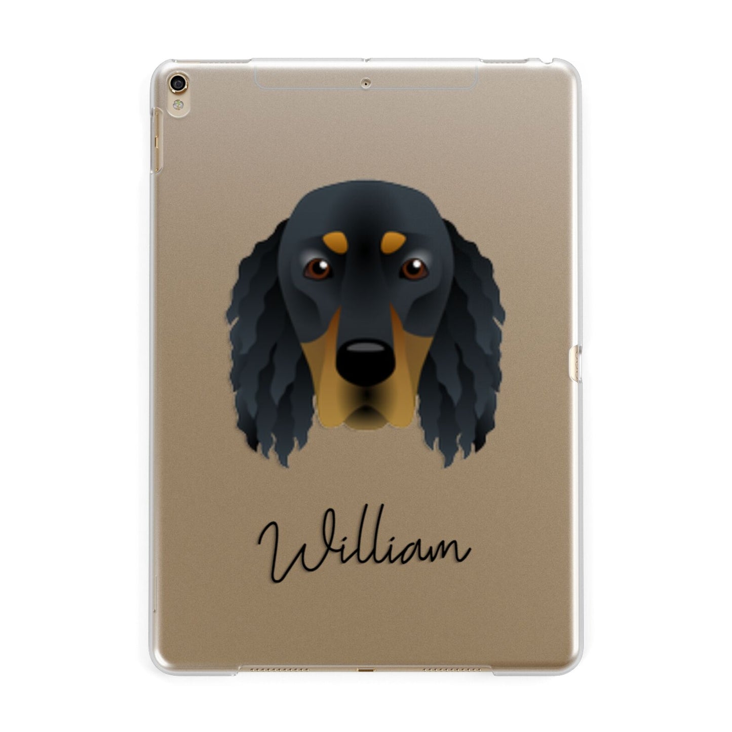 Gordon Setter Personalised Apple iPad Gold Case