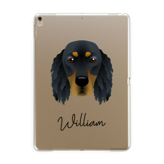 Gordon Setter Personalised Apple iPad Gold Case