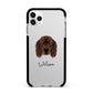 Gordon Setter Personalised Apple iPhone 11 Pro Max in Silver with Black Impact Case