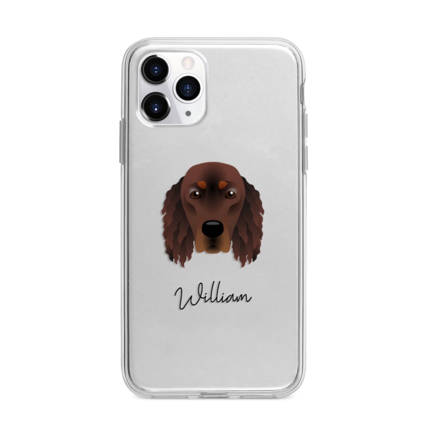Gordon Setter Personalised Apple iPhone 11 Pro Max in Silver with Bumper Case