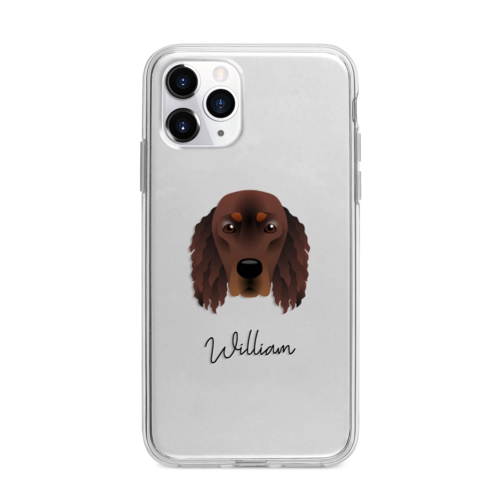 Gordon Setter Personalised Apple iPhone 11 Pro Max in Silver with Bumper Case