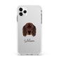 Gordon Setter Personalised Apple iPhone 11 Pro Max in Silver with White Impact Case